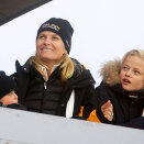 Crown Princess Mette-Marit watch ski jumping, large hill, with her sons Marius and Prince Sverre Magnus (Photo: Kyrre Lien, Scanpix)